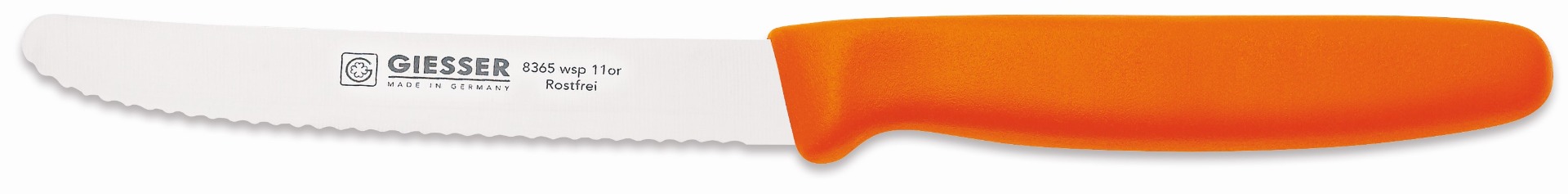 Giesser Allzweckmesser Wellenschliff - 11 cm - mandarine