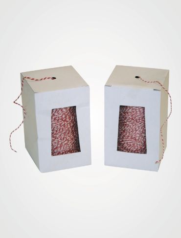 Rolle Bindfaden rot/weiß 200 g