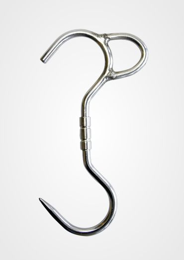 Drehhaken Edelstahl mit Öse 260 x 12 mm mit aufgeschweißtem Bügel