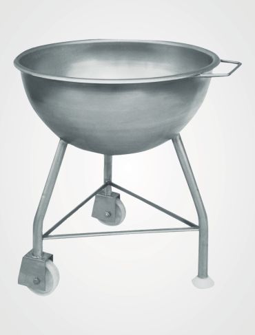 Edelstahl Mengmulde Kugelform 70 Liter