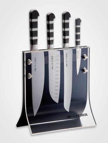 F.Dick Messerset 4teilig - bestückt mir einem Kochmesser, Santoku Messer, Brotmesser & Officemesser