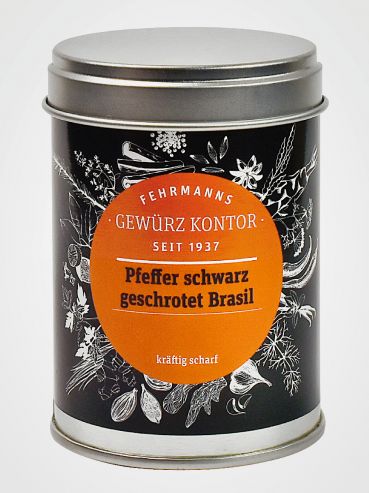 Pfeffer schwarz geschrotet Dose