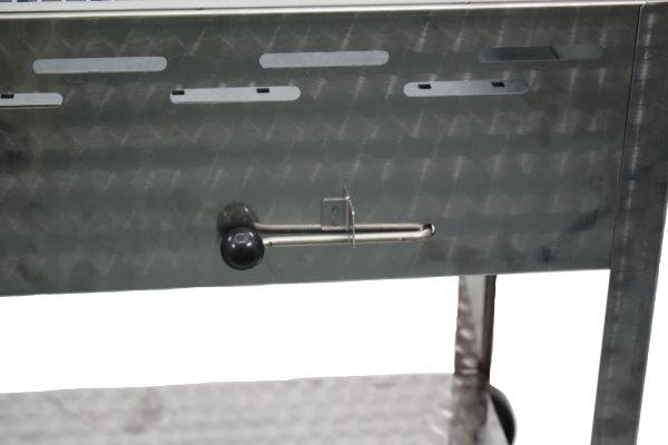 Edelstahl Holzkohlegrill 1140 Mm, Fahrbar, Mit Höhenverstellbarem Kohlekasten, 39 Kg